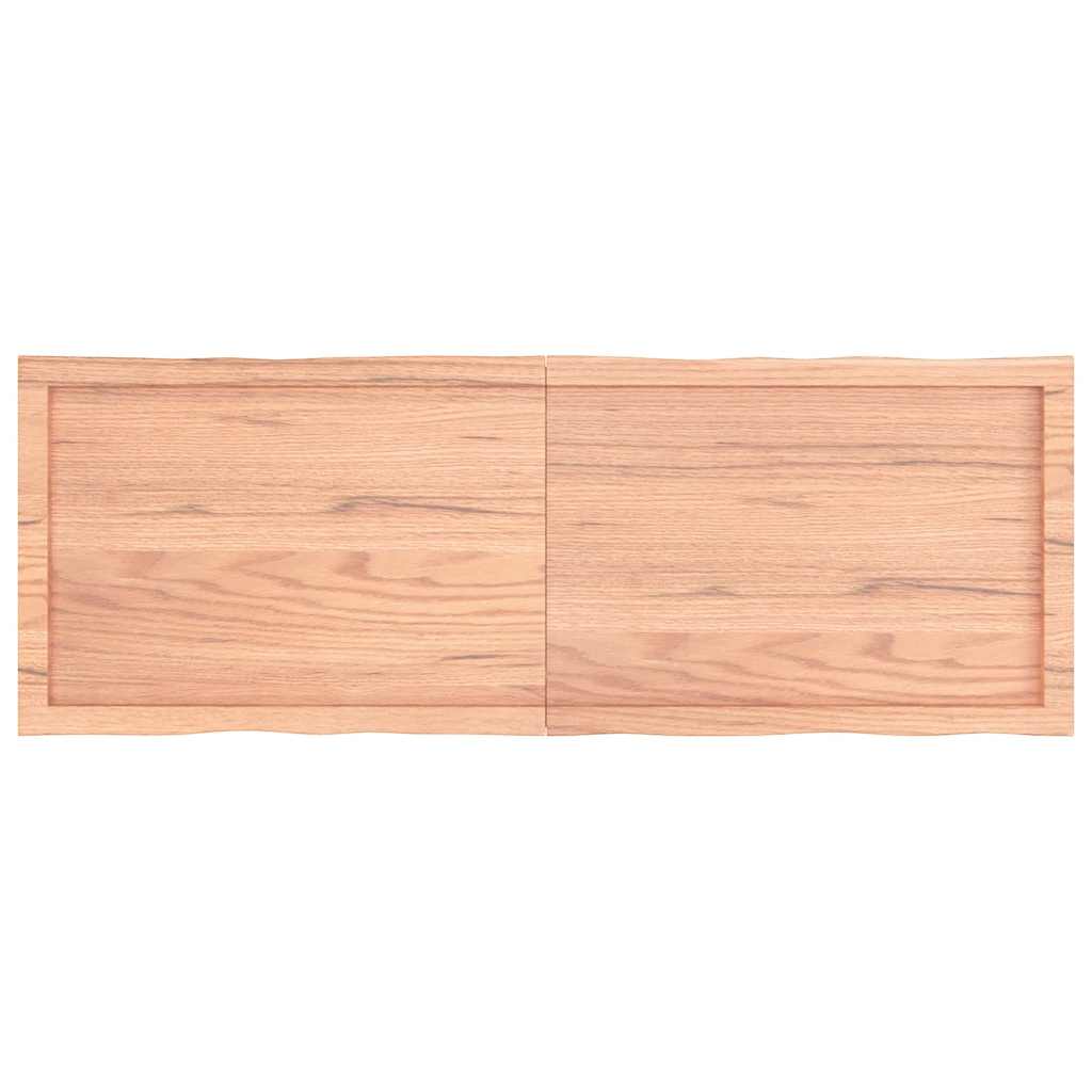 Stolní Deska Hnědá 140X50X(2-6)Cm Ošetřený Dřevo Živá Hrana