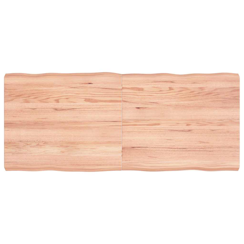Stolní Deska Hnědá 140X60X(2-6)Cm Ošetřený Dřevo Živá Hrana