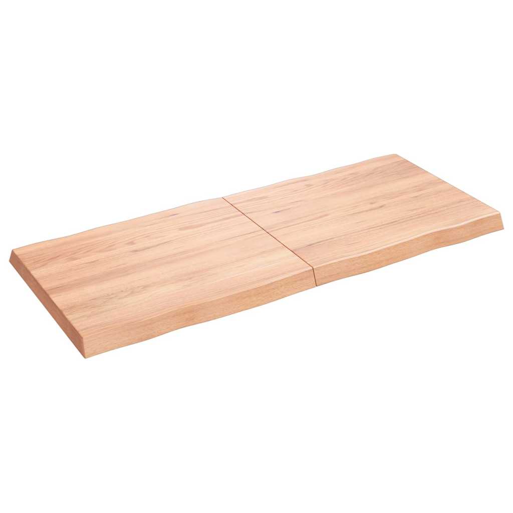 Stolní Deska Hnědá 140X60X(2-6)Cm Ošetřený Dřevo Živá Hrana
