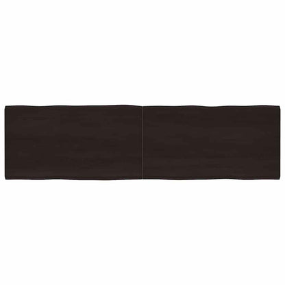 Stolní Deska Ošetřený Dub Živá Hrana Tmavě Hnědá