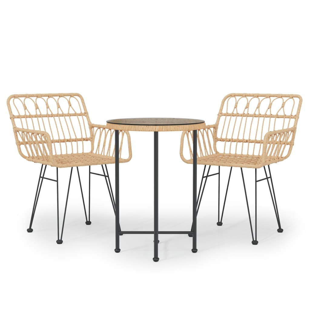 3Dílný Zahradní Jídelní Set Polyratan