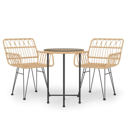 3Dílný Zahradní Jídelní Set Polyratan