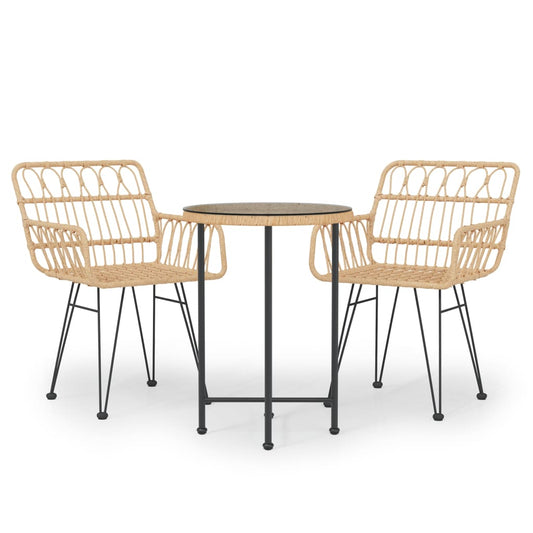 3Dílný Zahradní Jídelní Set Polyratan