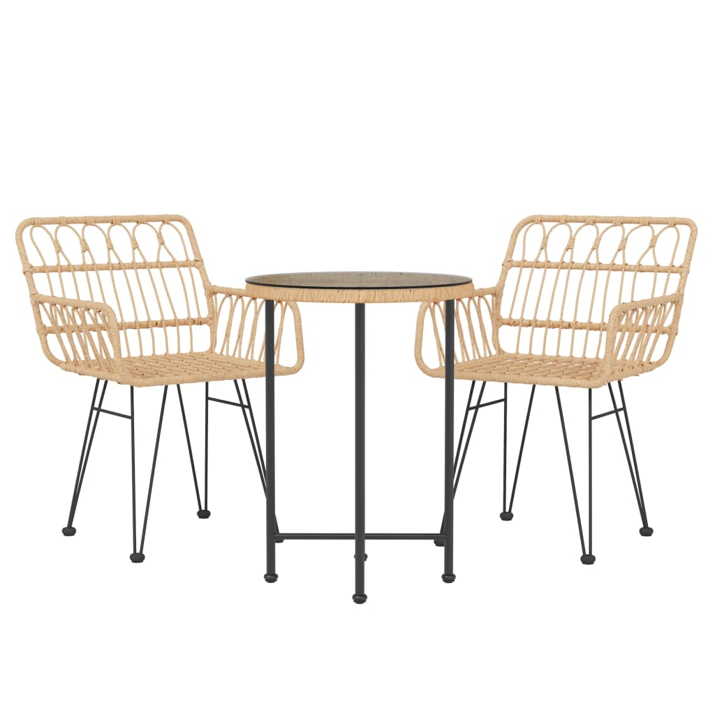 3Dílný Zahradní Jídelní Set Polyratan