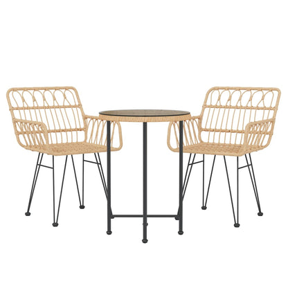 3Dílný Zahradní Jídelní Set Polyratan