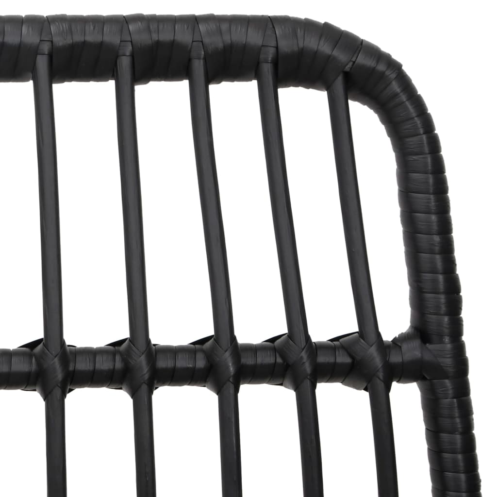 3Dílný Zahradní Jídelní Set Černý Polyratan