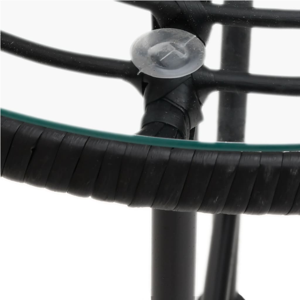 5Dílný Zahradní Jídelní Set Černý Polyratan