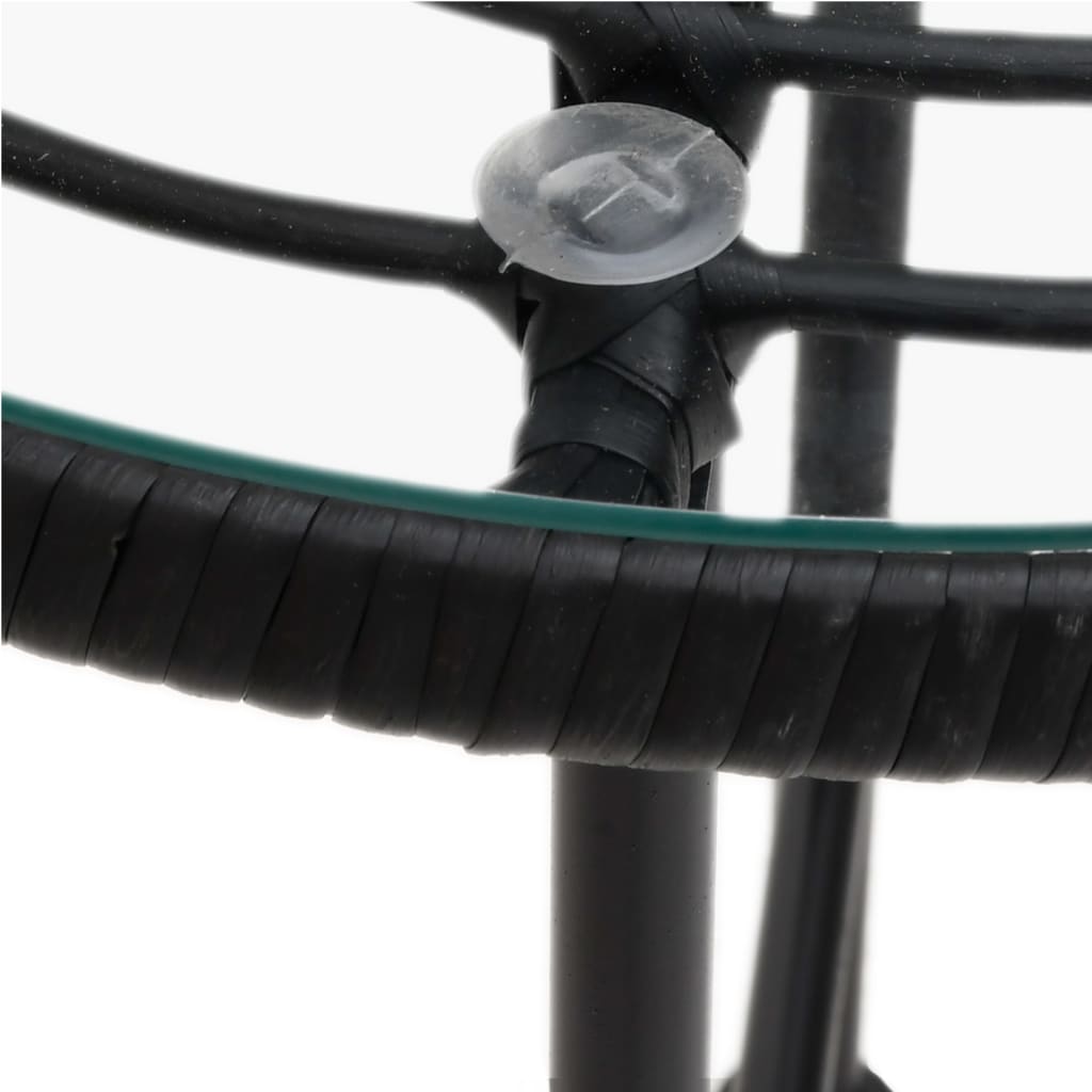 5Dílný Zahradní Jídelní Set Černý Polyratan