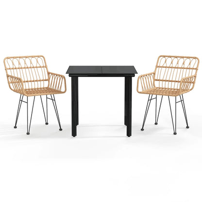 3Dílný Zahradní Jídelní Set Polyratan