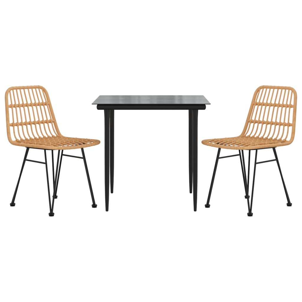 3Dílný Zahradní Jídelní Set Polyratan