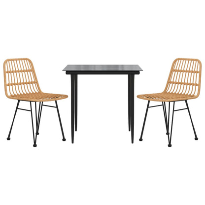 3Dílný Zahradní Jídelní Set Polyratan