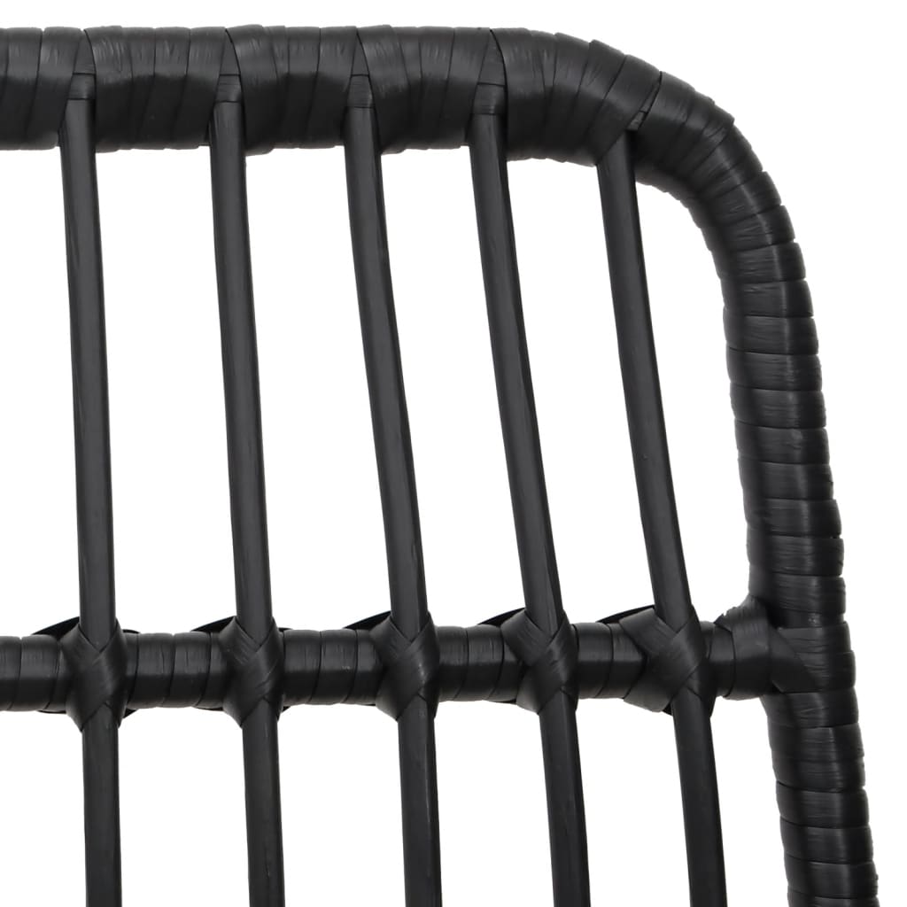 7Dílný Zahradní Jídelní Set Černý Polyratan