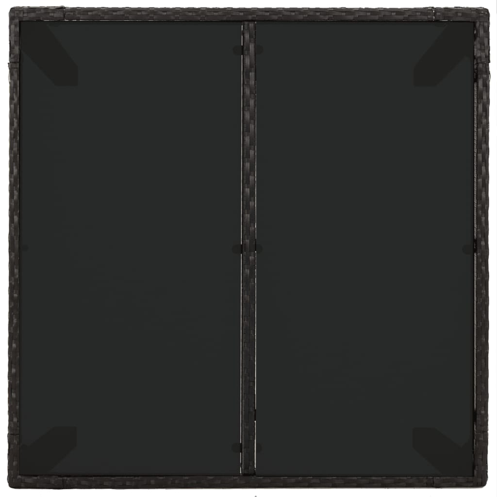 3Dílný Zahradní Jídelní Set S Poduškami Černý Polyratan