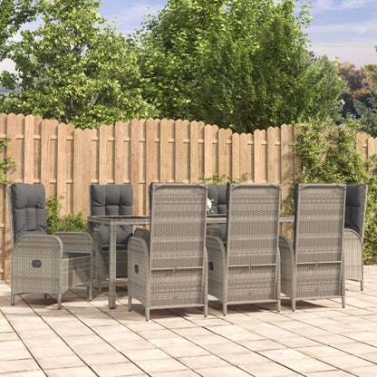 5Dílný Zahradní Jídelní Set S Poduškami Šedý Polyratan