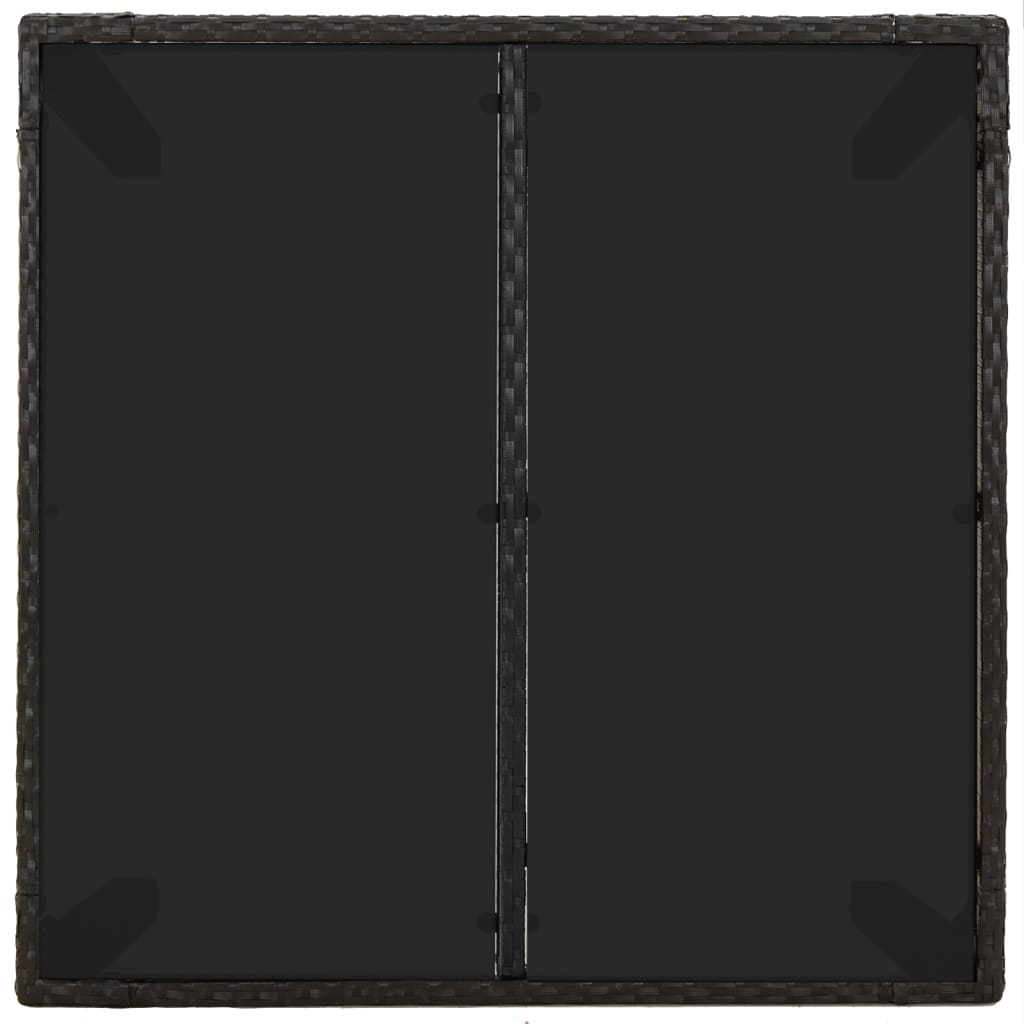 3Dílný Zahradní Jídelní Set S Poduškami Černý Polyratan