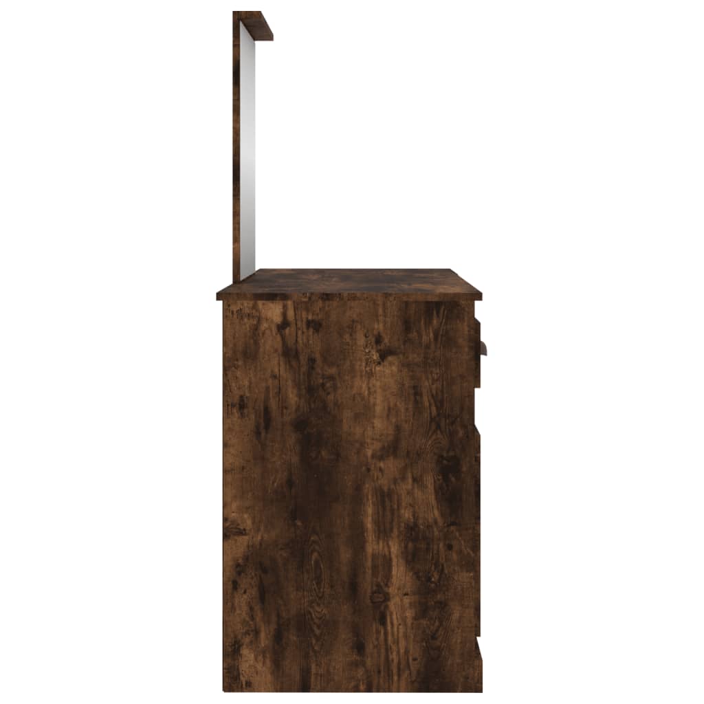 Toaletní Stolek Se Zrcadlem Kouřový Dub 130 X 50 X 132,5 Cm