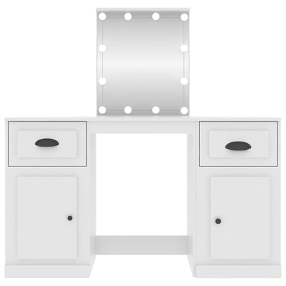 Toaletní Stolek S Led Bílý 130 X 50 X 132,5 Cm