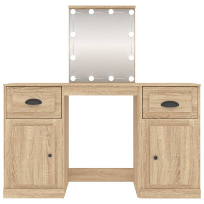 Toaletní Stolek S Led Dub Sonoma 130 X 50 X 132,5 Cm