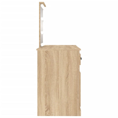 Toaletní Stolek S Led Dub Sonoma 130 X 50 X 132,5 Cm