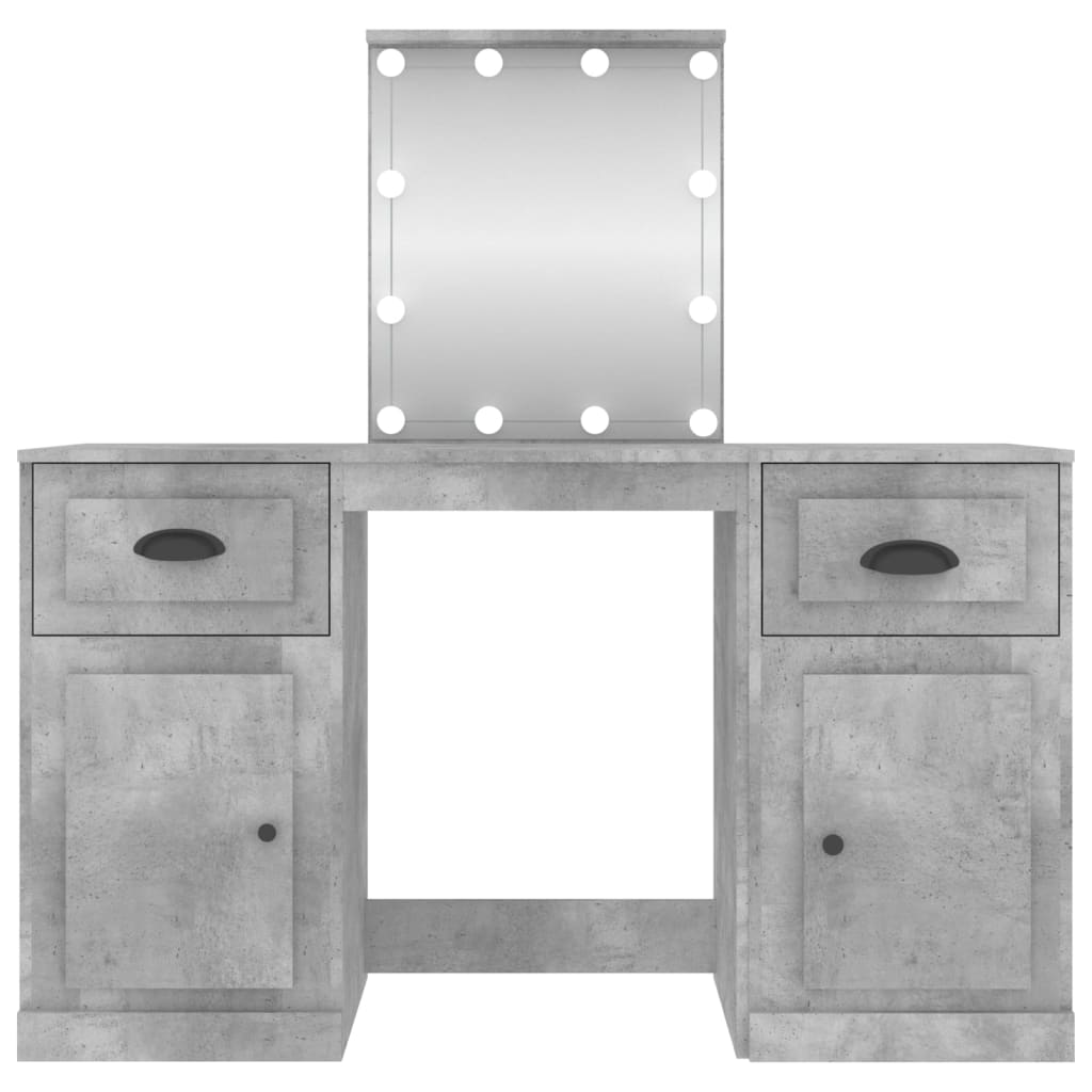 Toaletní Stolek S Led Betonově Šedý 130 X 50 X 132,5 Cm