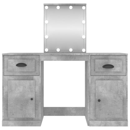 Toaletní Stolek S Led Betonově Šedý 130 X 50 X 132,5 Cm
