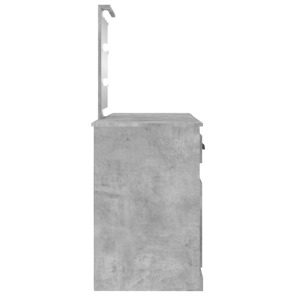 Toaletní Stolek S Led Betonově Šedý 130 X 50 X 132,5 Cm