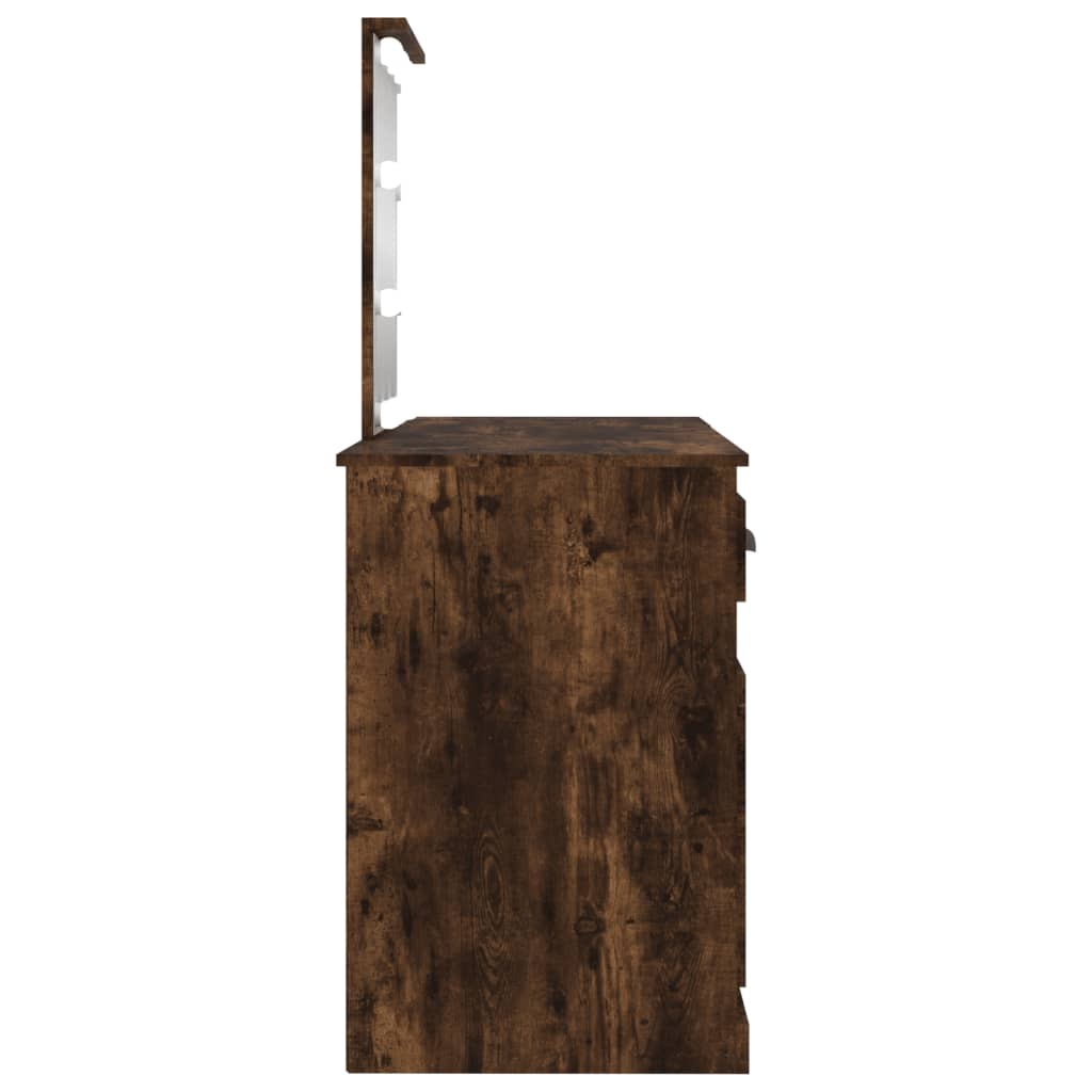Toaletní Stolek S Led Kouřový Dub 130 X 50 X 132,5 Cm