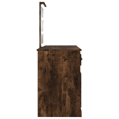 Toaletní Stolek S Led Kouřový Dub 130 X 50 X 132,5 Cm