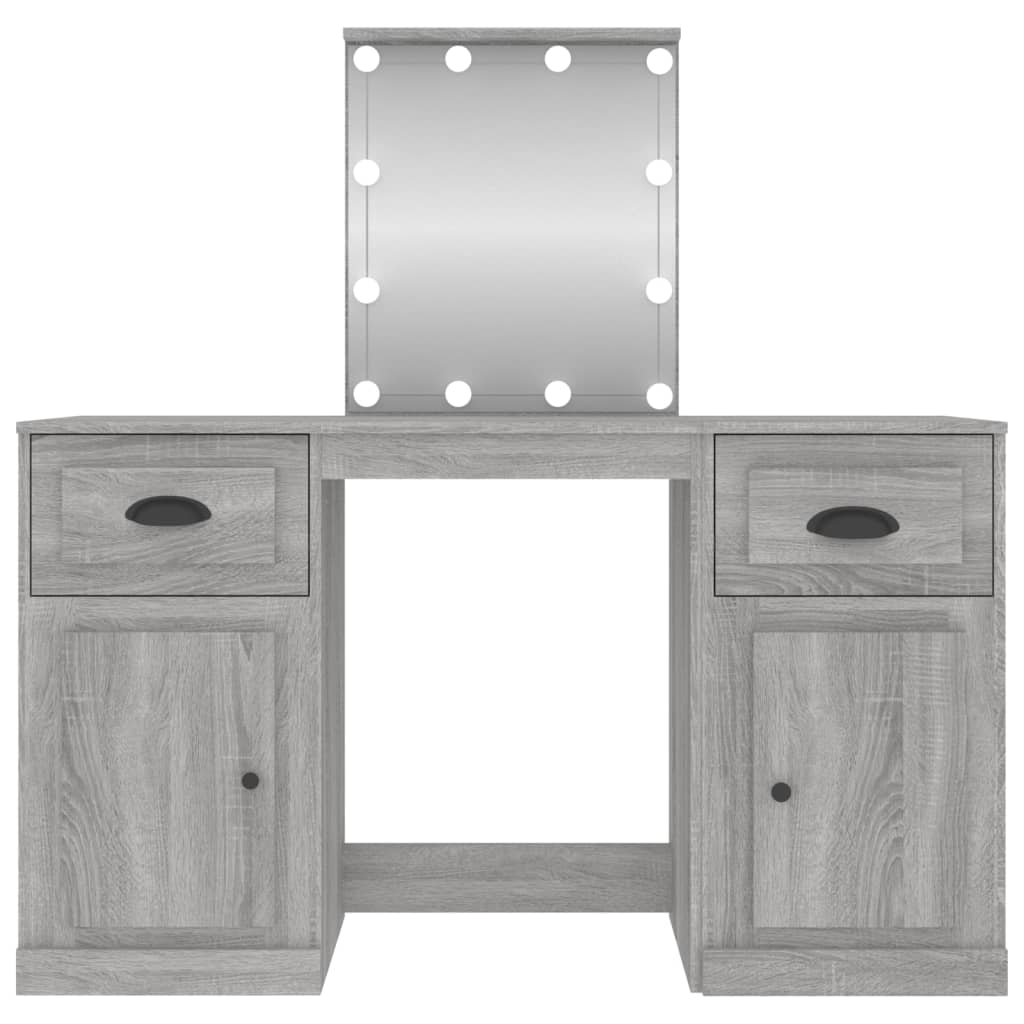 Toaletní Stolek S Led Šedý Sonoma 130 X 50 X 132,5 Cm