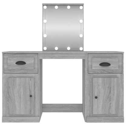 Toaletní Stolek S Led Šedý Sonoma 130 X 50 X 132,5 Cm