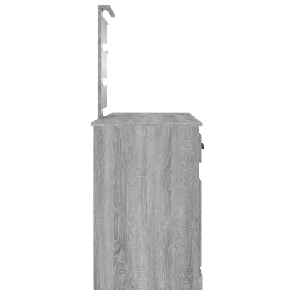 Toaletní Stolek S Led Šedý Sonoma 130 X 50 X 132,5 Cm