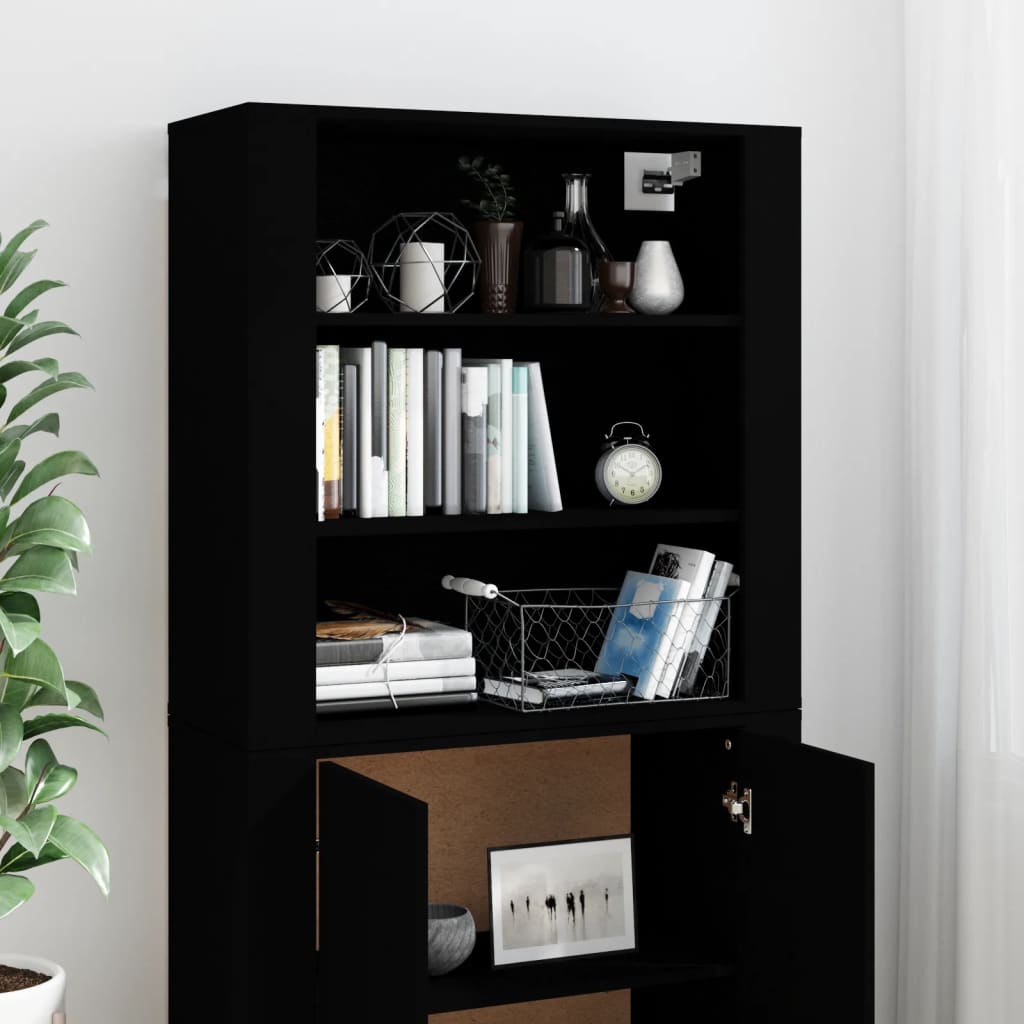 Skříň Highboard Černá Kompozitní Dřevo