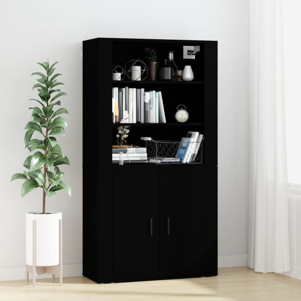 Skříň Highboard Černá Kompozitní Dřevo