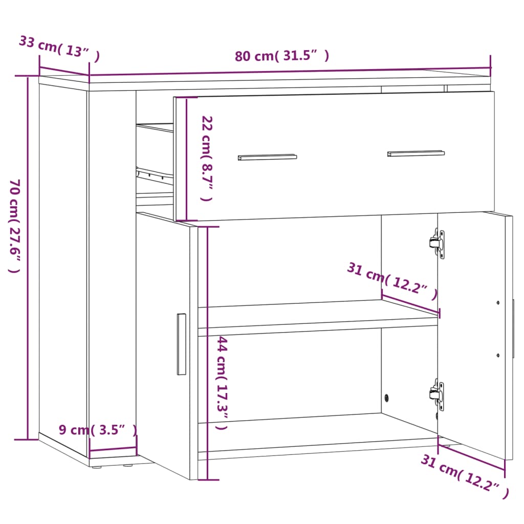 Skříň Highboard Kompozitní Dřevo