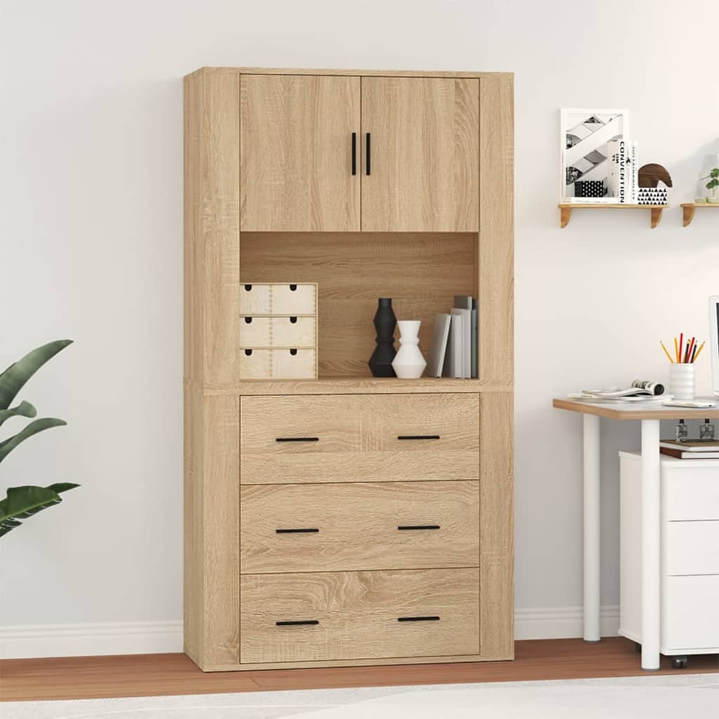 Skříň Highboard Betonově Šedá Kompozitní Dřevo