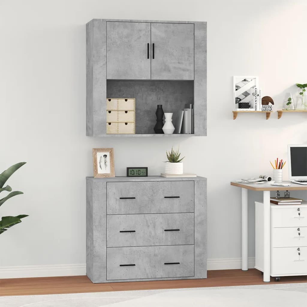 Skříň Highboard Betonově Šedá Kompozitní Dřevo