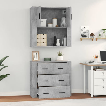 Skříň Highboard Betonově Šedá Kompozitní Dřevo