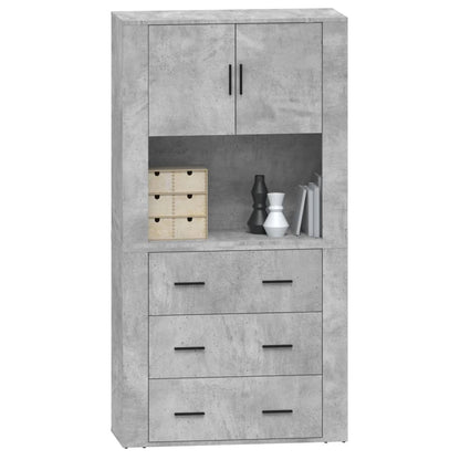 Skříň Highboard Betonově Šedá Kompozitní Dřevo