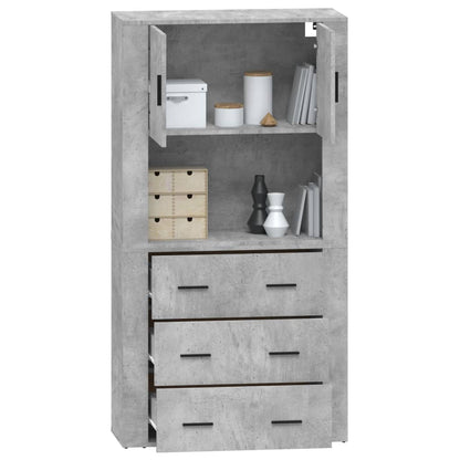 Skříň Highboard Betonově Šedá Kompozitní Dřevo