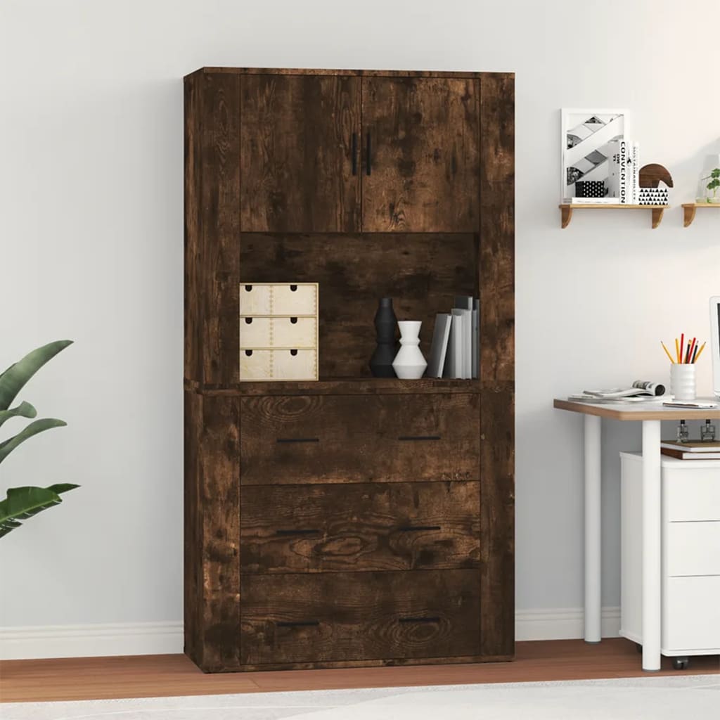 Skříň Highboard Betonově Šedá Kompozitní Dřevo