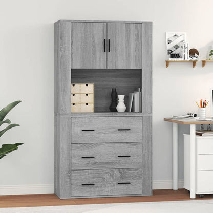 Skříň Highboard Betonově Šedá Kompozitní Dřevo