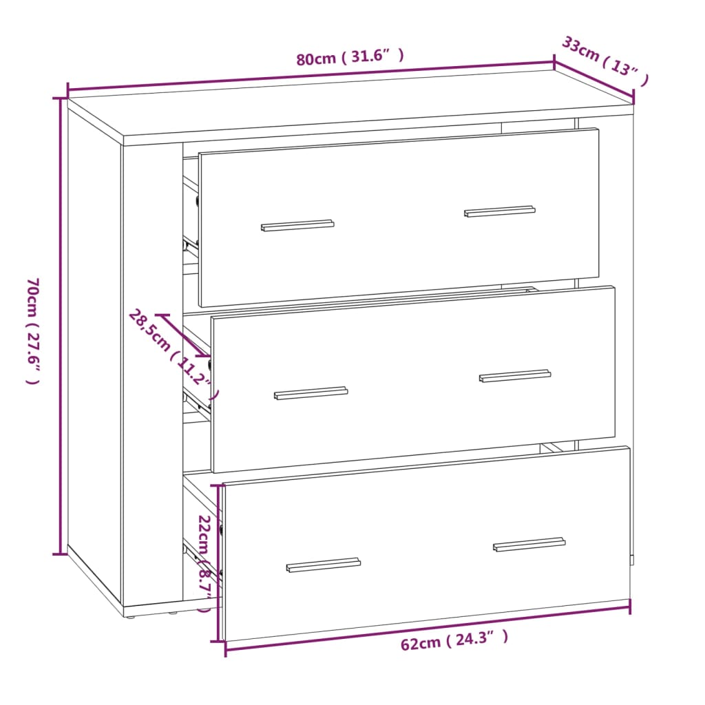 Skříň Highboard Kompozitní Dřevo