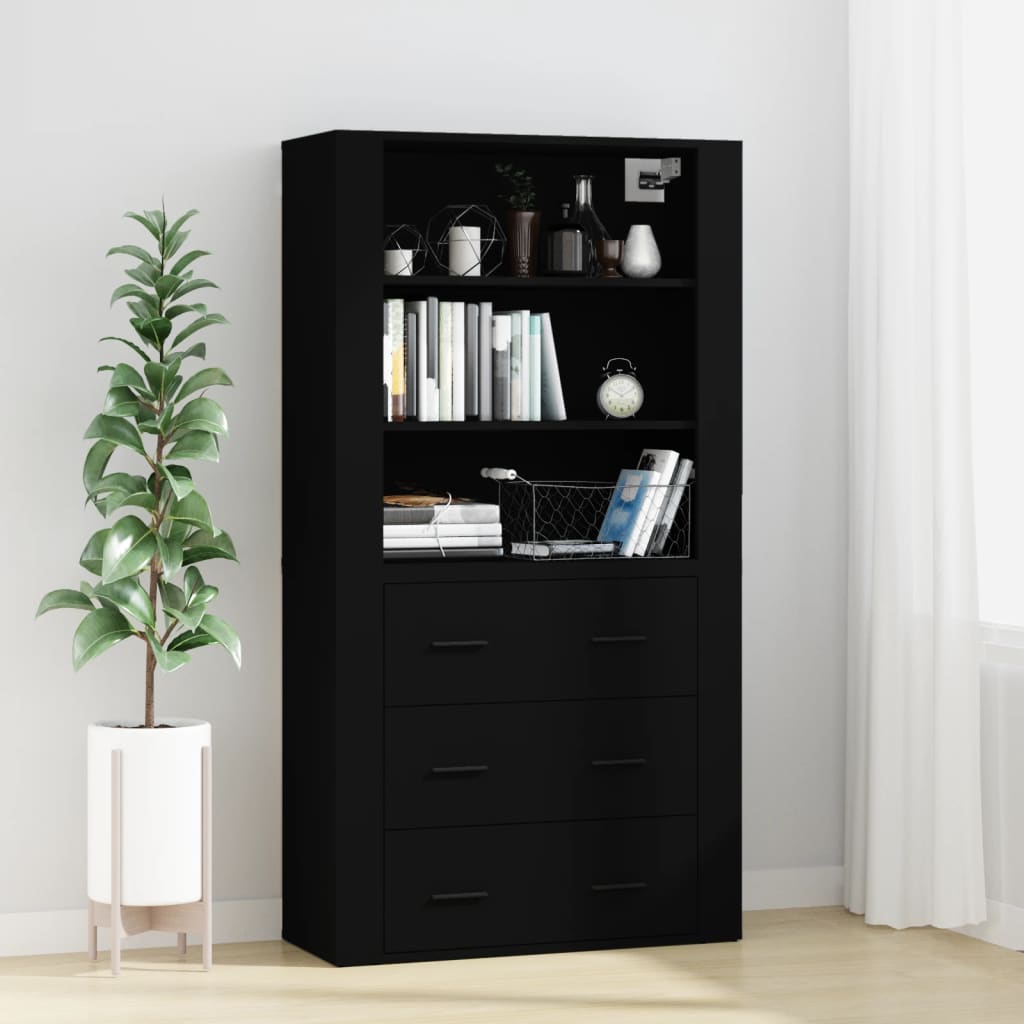 Skříň Highboard Betonově Šedá Kompozitní Dřevo