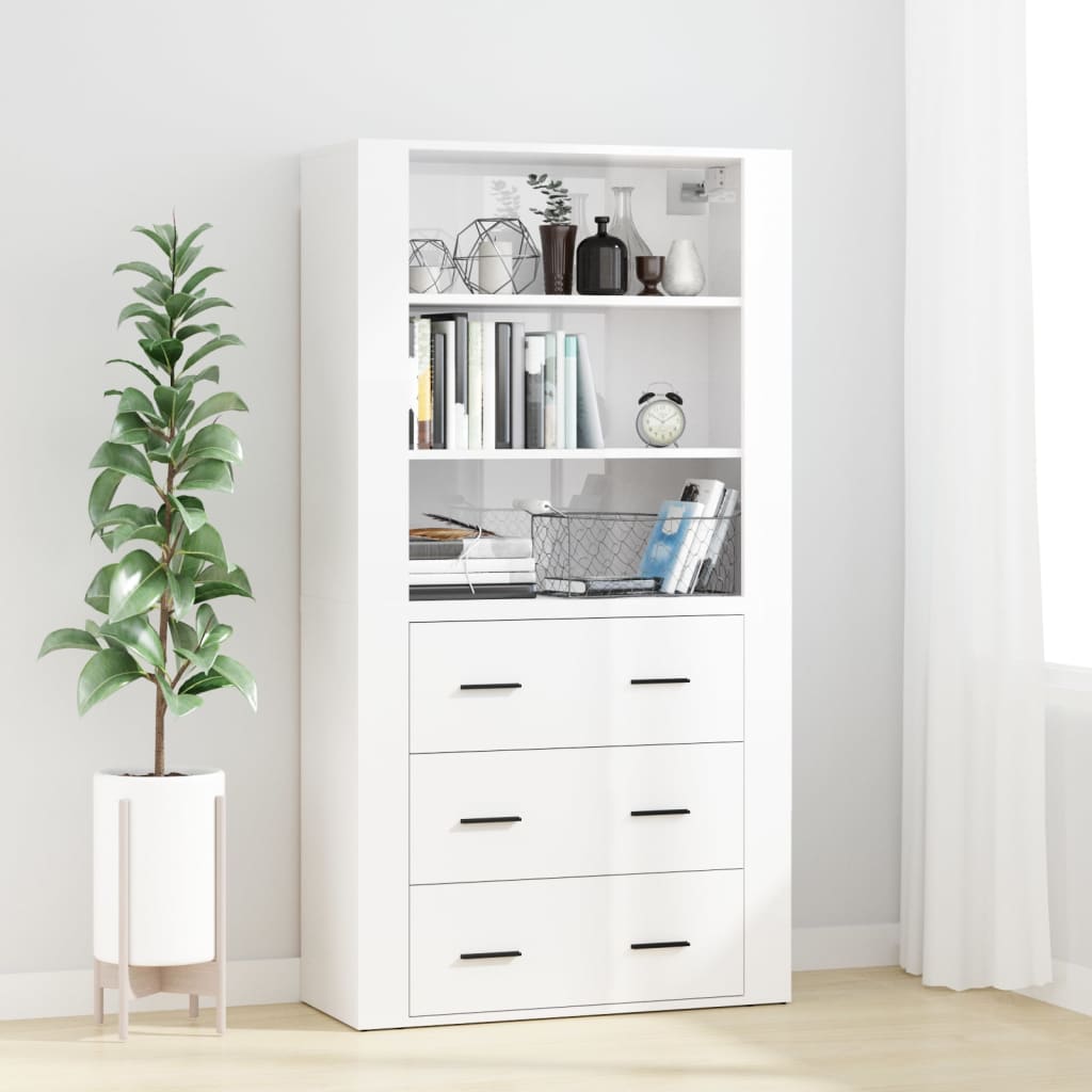 Skříň Highboard Betonově Šedá Kompozitní Dřevo