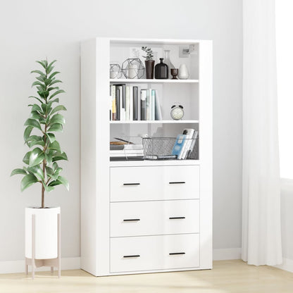 Skříň Highboard Betonově Šedá Kompozitní Dřevo