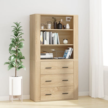 Skříň Highboard Betonově Šedá Kompozitní Dřevo