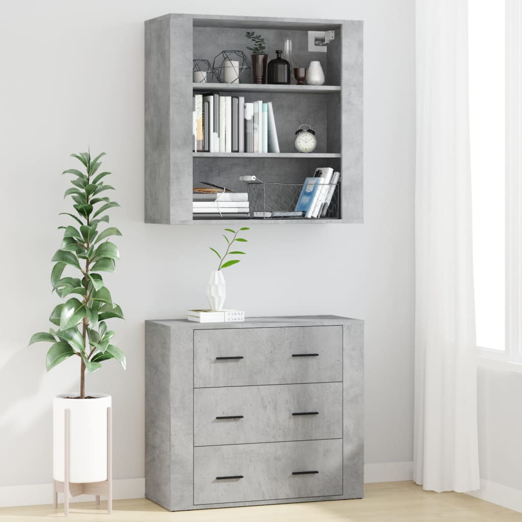 Skříň Highboard Betonově Šedá Kompozitní Dřevo