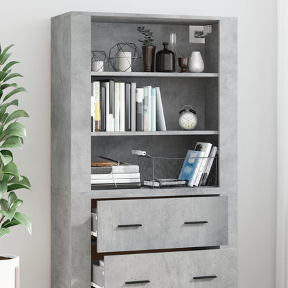Skříň Highboard Betonově Šedá Kompozitní Dřevo