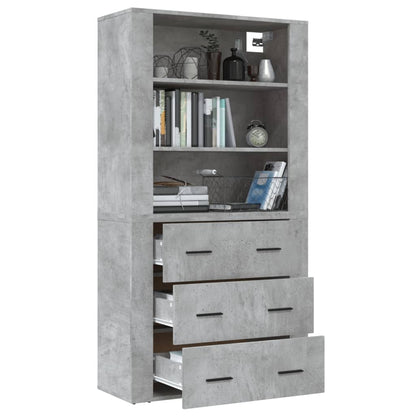 Skříň Highboard Betonově Šedá Kompozitní Dřevo