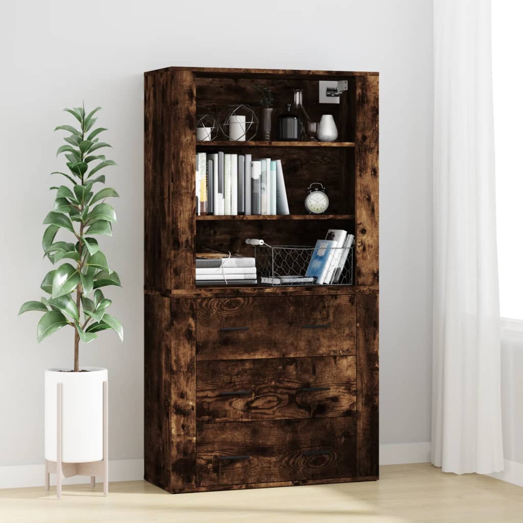 Skříň Highboard Betonově Šedá Kompozitní Dřevo